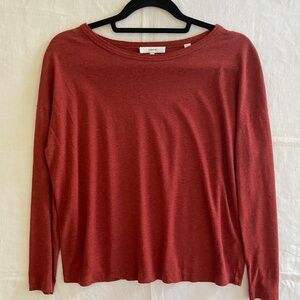 Vince Red Long Sleeve Pullover Shirt Size XS